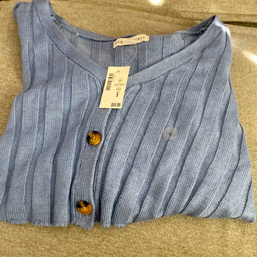 Light blue sweater crop top